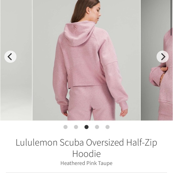 Lululemon scuba oversized half zip hoodie Heathered Pink Taupe Sz XS/S - Picture 5 of 10